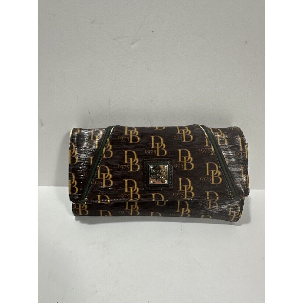 Dooney & Bourke Women's 1975 Db‎ Signature Grace Brown Green Wallet VTG RARE